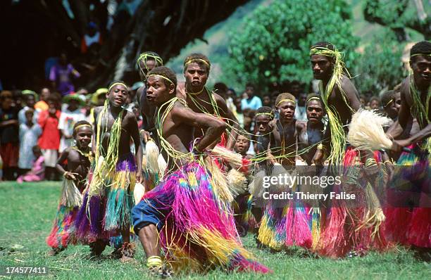 Followers of John Frum perform traditional Melanesian dances..