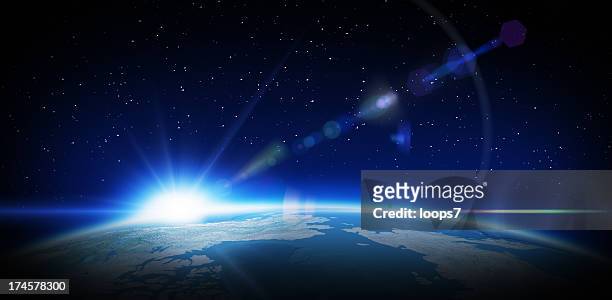 sunrise in space - copy space stock pictures, royalty-free photos & images