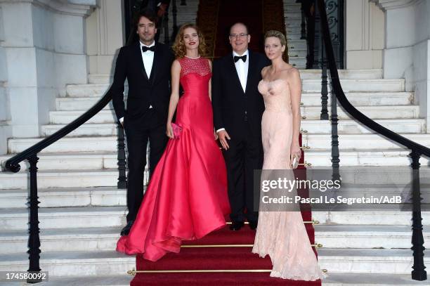 Antoine Arnault, Natalia Vodianova, Prince Albert II of Monaco and Princess Charlene of Monaco arrive at 'Love Ball' hosted by Natalia Vodianova in...