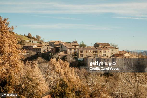 ancient village  in the pyrenees mountains - valle de arán fotografías e imágenes de stock