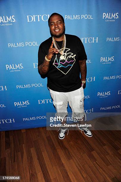 Rapper Sean Kingston arrives at Ditch Saturdays at the Palms Casino Resort on July 27, 2013 in Las Vegas, Nevada.