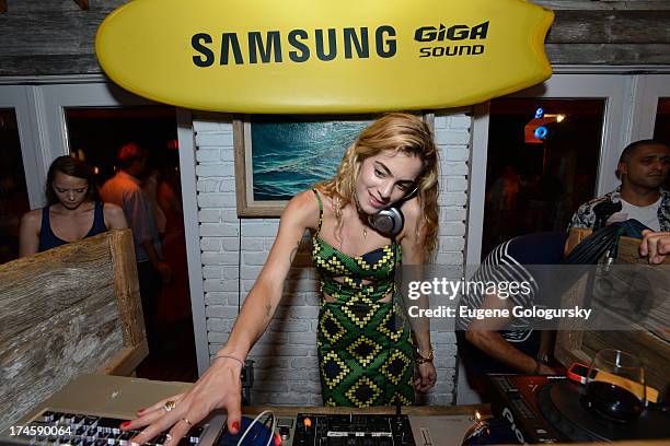 Chelsea Leyland spins at Samsung's #GigaSoundBlast Summer DJ Series on July 27, 2013 at Surf Lodge in Montauk, New York.