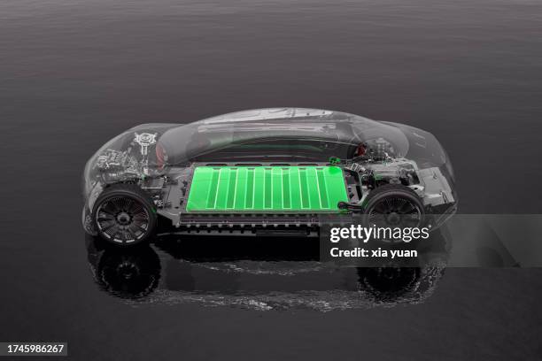 electric car with battery - battery stock pictures, royalty-free photos & images
