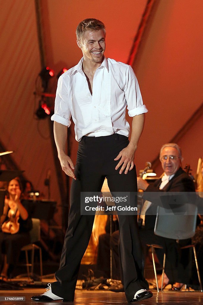 Derek Hough Joins Cal Phil At Dance Fever For His Singing Debut At Santa Anita Race Track