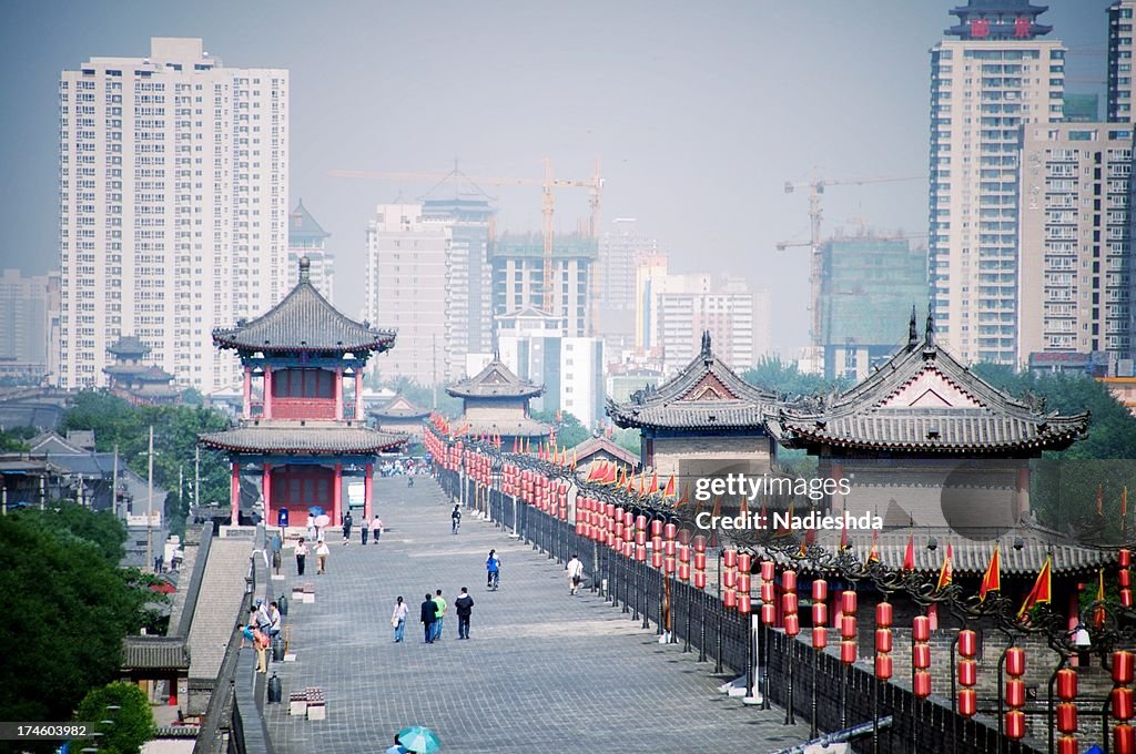 View of Xi'an city wall