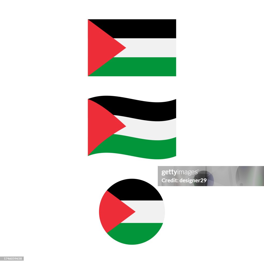 Flag of Palestine Vector Design.