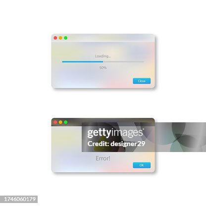 Loading Error Ui Loading And Error Window Set Vector Design High-Res Vector Graphic ...