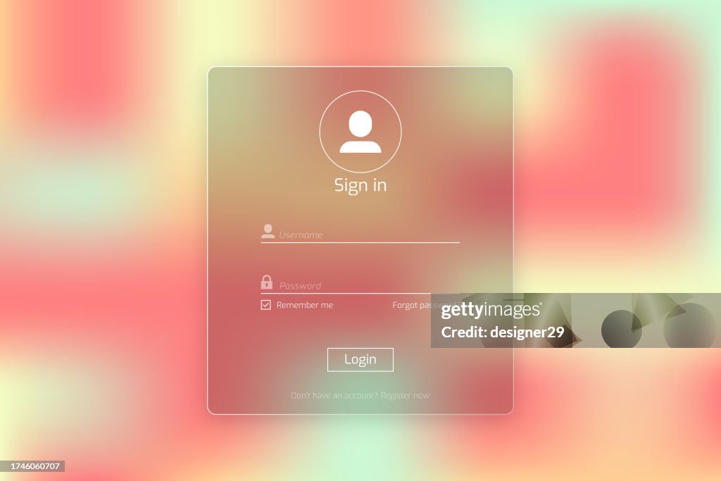 Login Screen Form And User Interface Template Vector Design High-Res ...