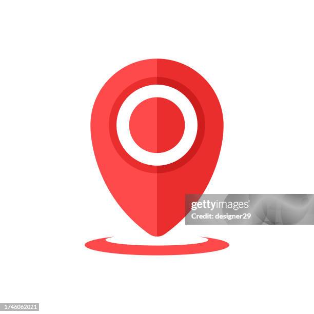 ilustraciones, imágenes clip art, dibujos animados e iconos de stock de diseño vectorial de icono de pin de mapa. - mapa localizador