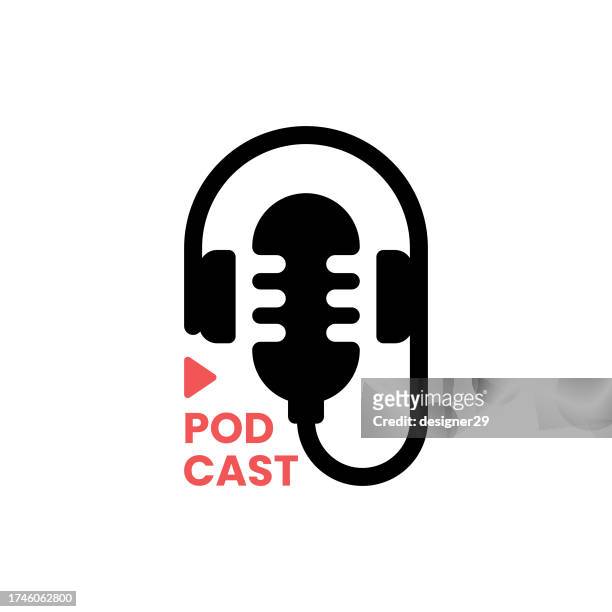 podcast icon. - radio logo stock illustrations