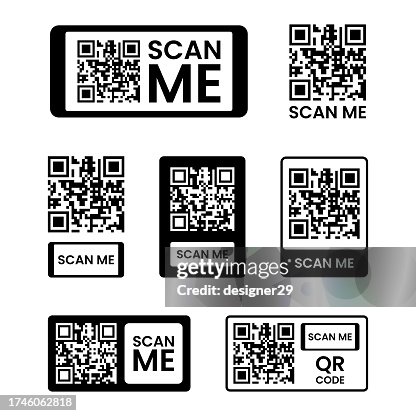 QR Code Set Vector Design. QR Code Set Vector Design.
