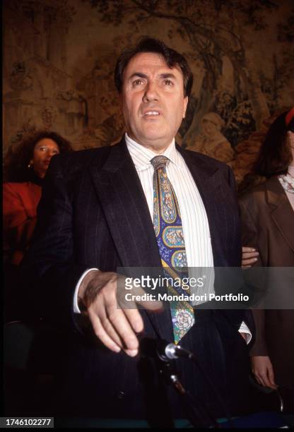 Italian entrepreneur Giancarlo Parretti. Rome , circa 1990