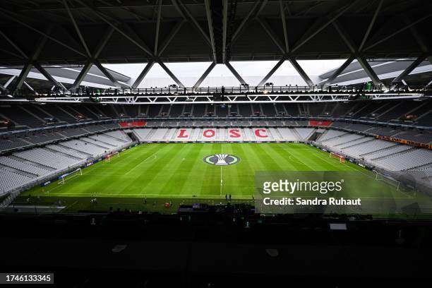 General view before the UEFA Europa Conference League Group A match between Lille Olympique Sporting Club and Sportovy Klub Slovan Bratislava at...