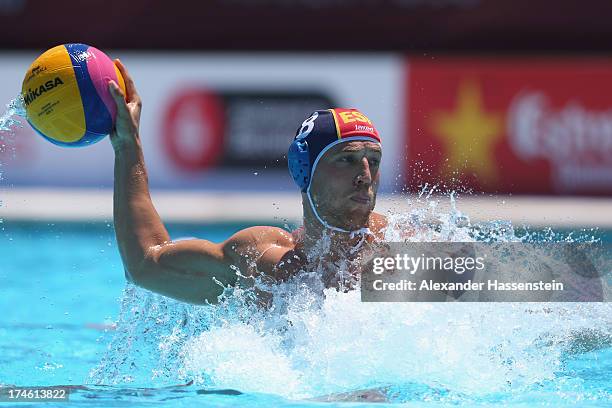 Albert Espanol of Spain during the Men's Water Polo quarterfinals qualification match between United States of America and Spain during day nine of...