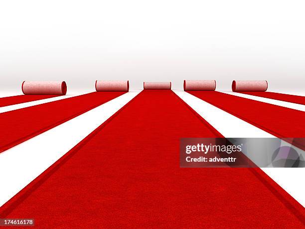 alfombras rojas rotativo - alfombra roja fotografías e imágenes de stock