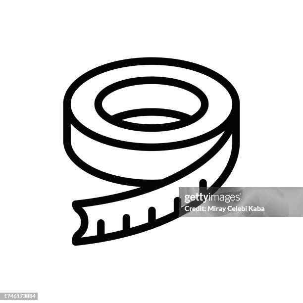tape measure line icon - long term stock illustrations