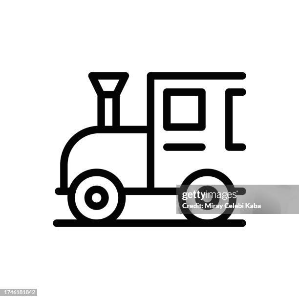 train toy line icon - steam engine stock illustrations