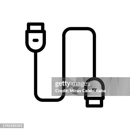 Usb Cable Line Icon Usb Cable Line Icon