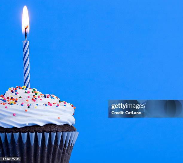 birthday cupcake - cupcake stock pictures, royalty-free photos & images