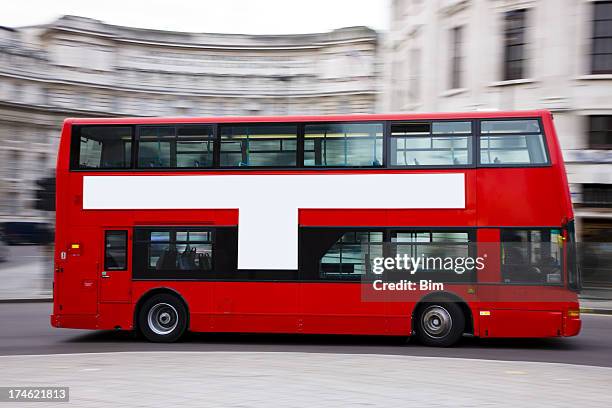 london double decker bus - london bus stockfoto's en -beelden