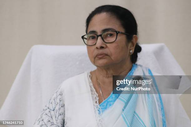 Mamata Banerjee, Chief Minister of West Bengal met the Press at her residence Kalighat in South Kolkata on Oct.26,2023.