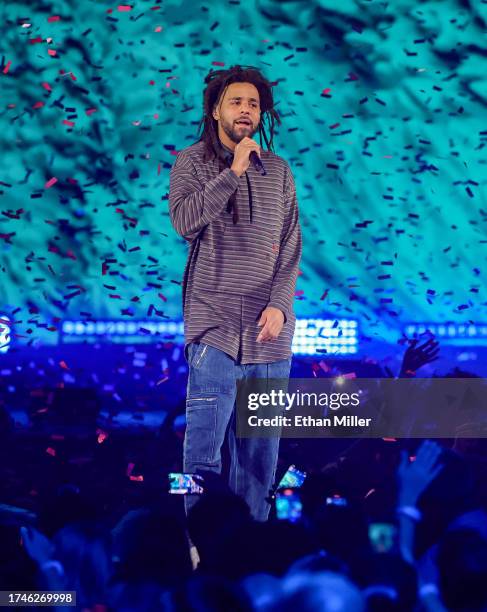 Cole performs onstage during the 2023 iHeartRadio Music Festival at T-Mobile Arena on September 22, 2023 in Las Vegas, Nevada.