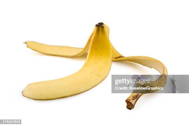 banana peel - peel stock pictures, royalty-free photos & images
