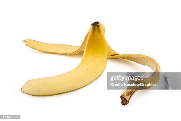 banana peel - bannana skin stock pictures, royalty-free photos & images