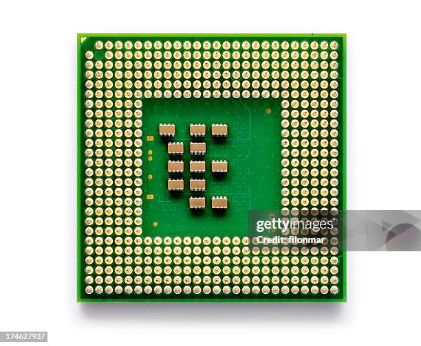 a close up of an electronic chip used for technology  - processor stock pictures, royalty-free photos & images