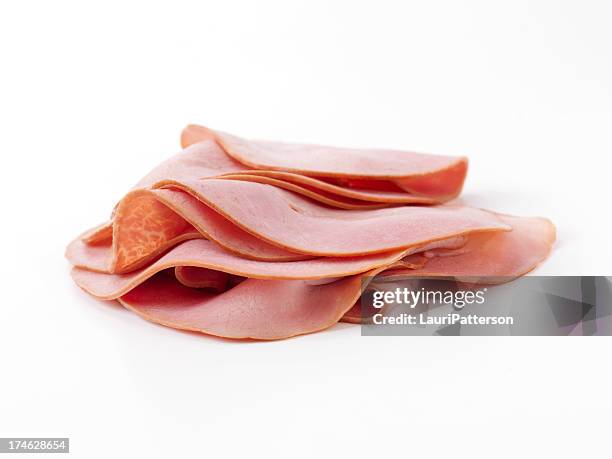 sliced old fashioned ham - sliced ham stock pictures, royalty-free photos & images