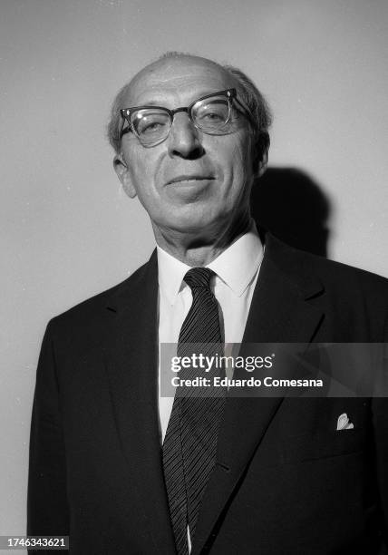 Portrait of American Composer Aaron Copland at the Instituto Torcuato di Tella, Buenos Aires, Argentina, 1963.