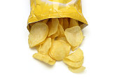 Chips spilling out of an open bag