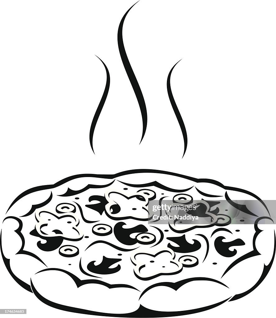 Pizza Silueta Vector Negro Ilustración de stock - Getty Images
