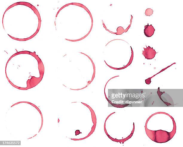 red wine glass stains - stained stock pictures, royalty-free photos & images