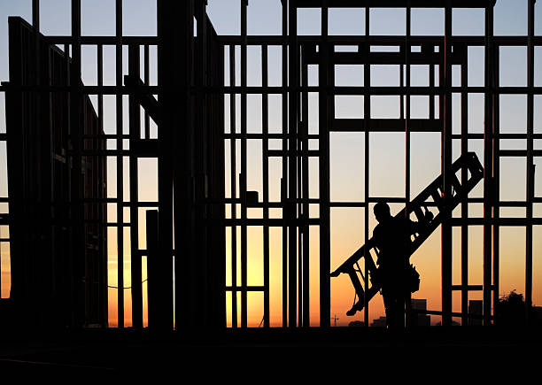 early to rise - construction framing stock pictures, royalty-free photos & images
