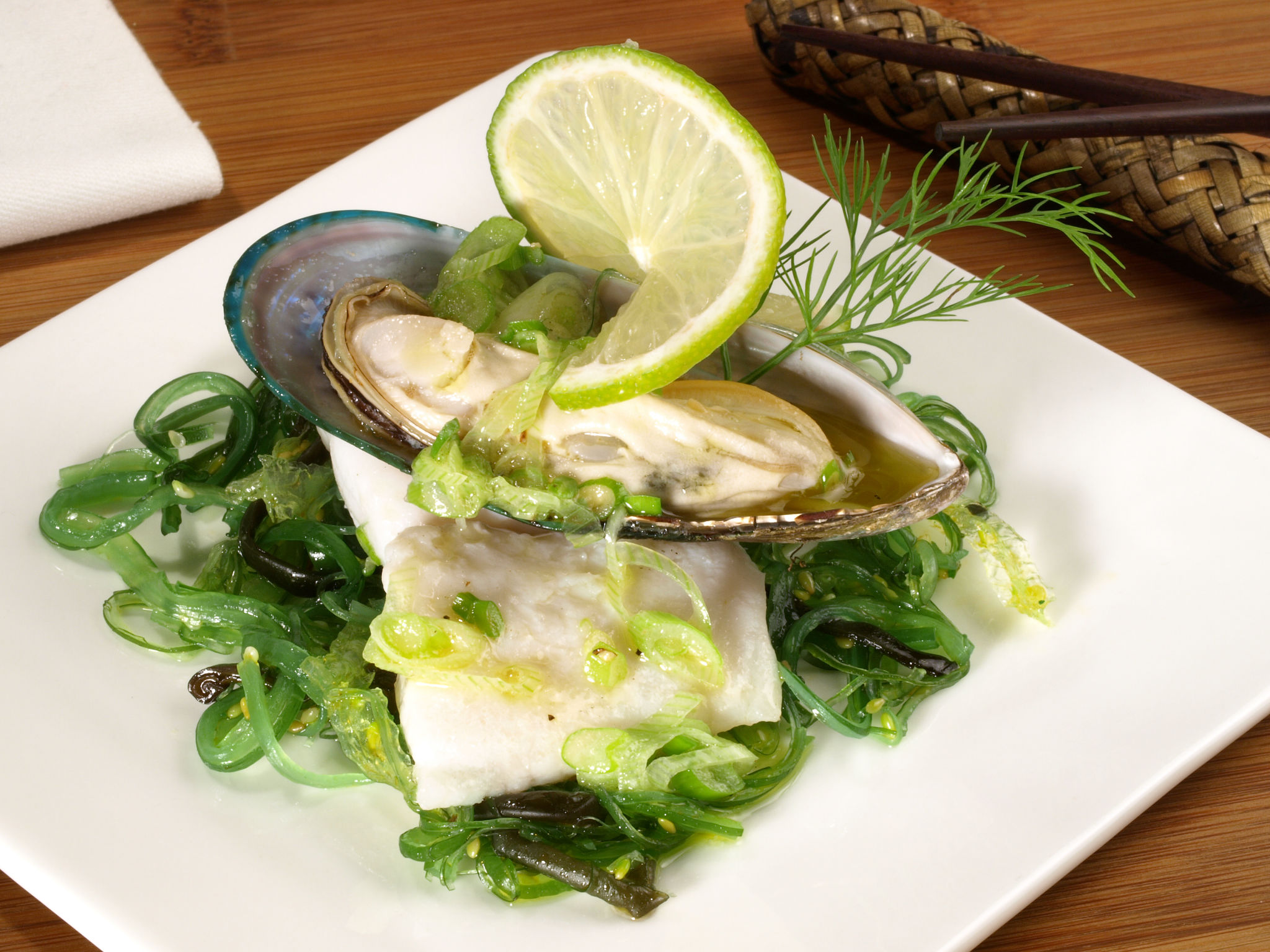 Poached Fish Fillet with Greenshell Mussel Poached Fish Fillet with Greenshell Mussel