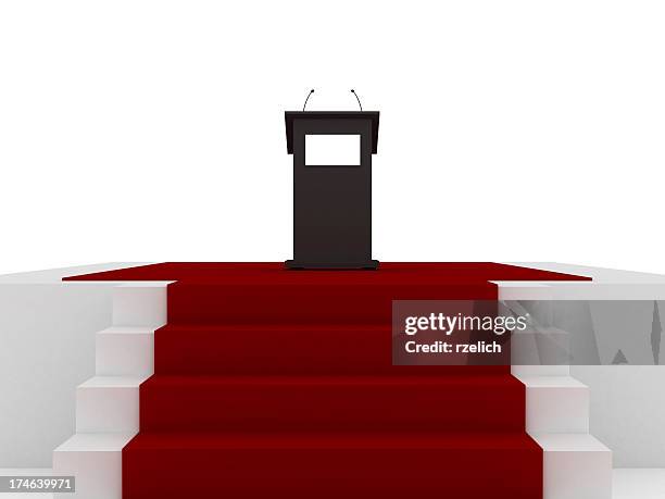 rostrum on the podium - red carpet stairs stock pictures, royalty-free photos & images