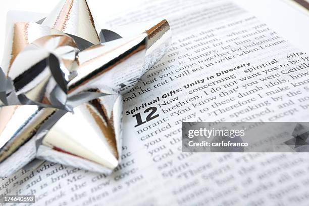 spiritual gifts of the bible - bible book of revelation stock pictures, royalty-free photos & images