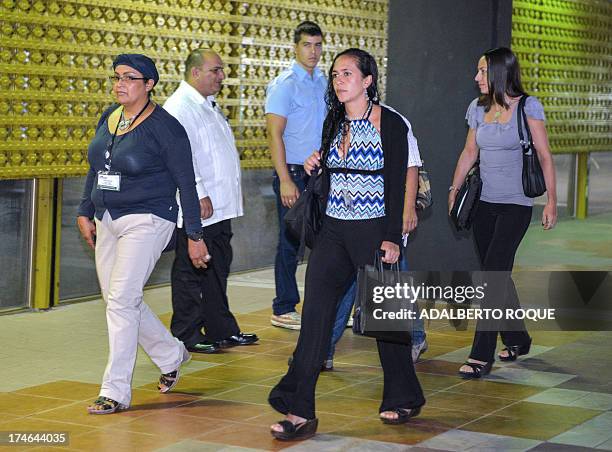 Revolutionary Armed Forces of Colombia member, Dutch Tanja Neijmeier , arrives at the Convention Palace, in Havana on July 28 to attend the 12th...