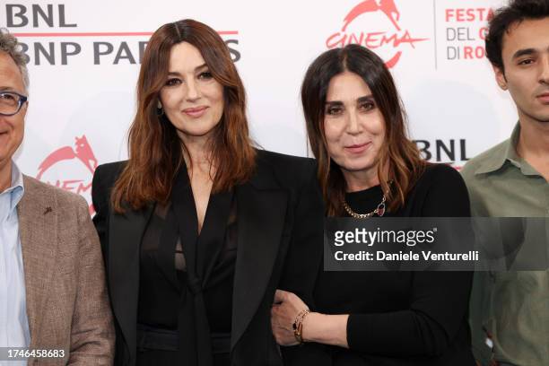 Monica Bellucci and Eleonora Pratelli attend a photocall for the movie "Maria Callas: Lettere E Memorie" during the 18th Rome Film Festival at...