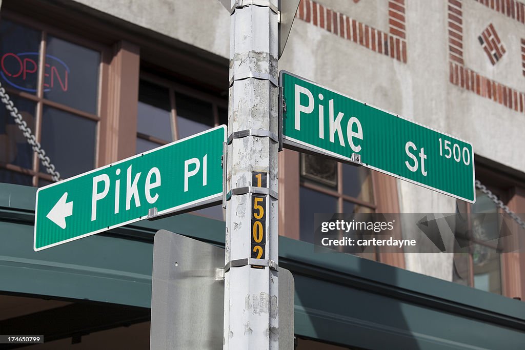 Famous places, Pike Place Market Street Sign