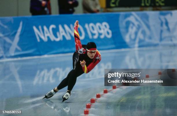 German speed skater Franziska Schenk competes in the women's 500 metres event of the speed skating competition at the Nagano Olympic Memorial Arena ,...