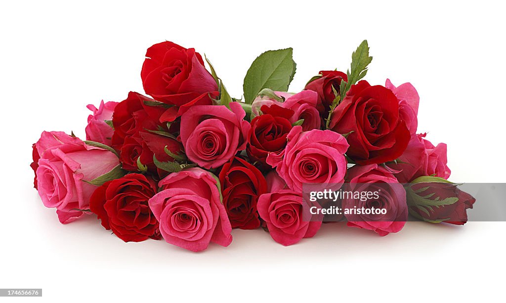 Isolated Pink Roses Bouquet