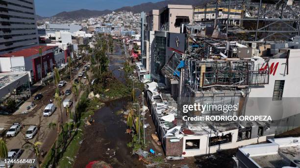 View of the damage caused after the passage of Hurricane Otis in Acapulco, Guerrero State, Mexico, on October 26, 2023. Hurricane Otis caused at...