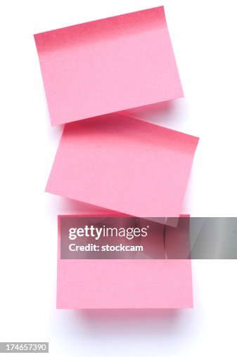 Three Post-it Notes on white Three Post-it Notes on white