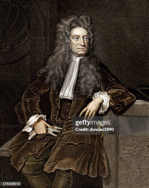 ilustraciones, imágenes clip art, dibujos animados e iconos de stock de isaac newton - physicist