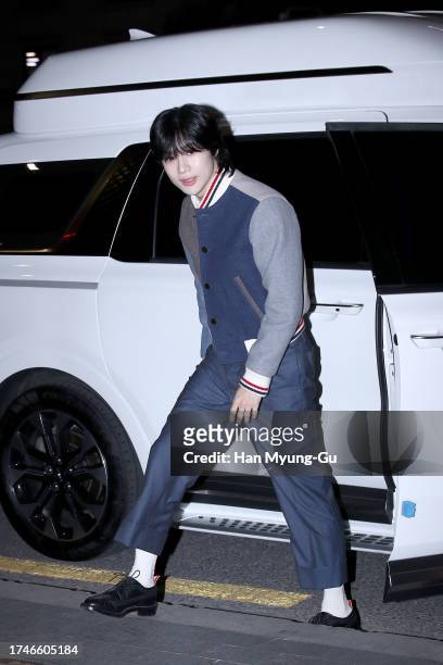 Taemin of South Korean boy band SHINee is seen at the 'Thom Browne' 20th Anniversary Special Exhibition at 10 Corso Como on October 20, 2023 in...