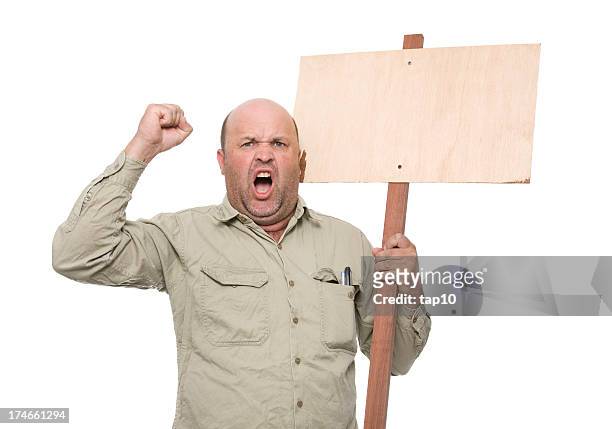 protesting worker - placard stock pictures, royalty-free photos & images