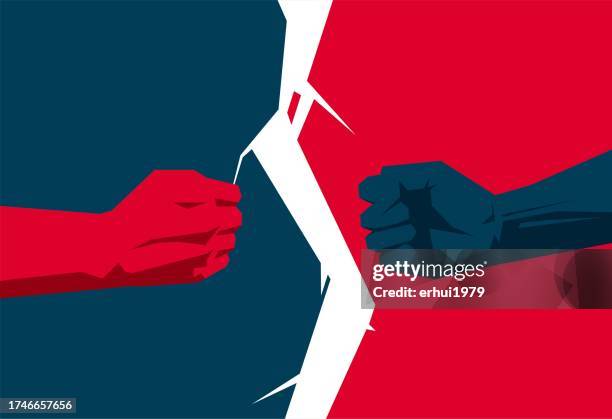 ilustraciones, imágenes clip art, dibujos animados e iconos de stock de confrontación - rivalidad