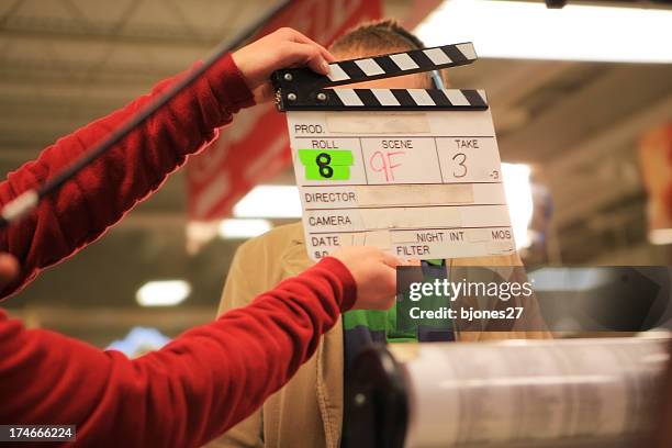 ¡acción! - clapboard fotografías e imágenes de stock